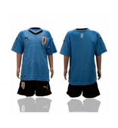 Uruguay Blank Home Kid Soccer Country Jersey