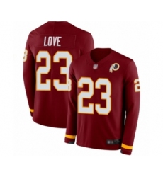 Men's Washington Redskins #23 Bryce Love Limited Burgundy Therma Long Sleeve Football Jersey