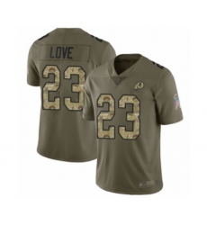 Men's Washington Redskins #23 Bryce Love Limited Olive Camo 2017 Salute to Service Football Jersey