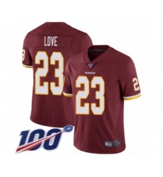 Youth Washington Redskins #23 Bryce Love Burgundy Red Team Color Vapor Untouchable Limited Player 100th Season Football Jersey