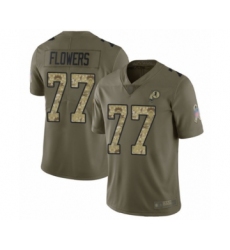 Men's Washington Redskins #77 Ereck Flowers Limited Olive Camo 2017 Salute to Service Football Jersey