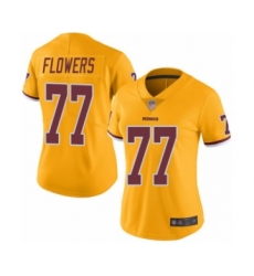 Women's Washington Redskins #77 Ereck Flowers Limited Gold Rush Vapor Untouchable Football Jersey