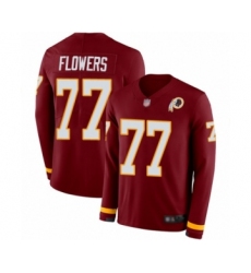 Youth Washington Redskins #77 Ereck Flowers Limited Burgundy Therma Long Sleeve Football Jersey