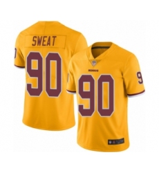 Men's Washington Redskins #90 Montez Sweat Elite Gold Rush Vapor Untouchable Football Jersey
