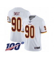 Men's Washington Redskins #90 Montez Sweat White Vapor Untouchable Limited Player 100th Season Football Jersey
