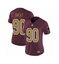 Women's Washington Redskins #90 Montez Sweat Burgundy Red Gold Number Alternate 80TH Anniversary Vapor Untouchable Limited Player Football Jersey