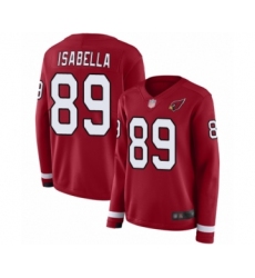 Women's Arizona Cardinals #89 Andy Isabella Limited Red Therma Long Sleeve Football Jersey