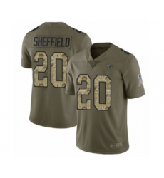 Men's Atlanta Falcons #20 Kendall Sheffield Limited Olive Camo 2017 Salute to Service Football Jersey
