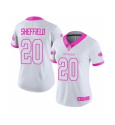Women's Atlanta Falcons #20 Kendall Sheffield Limited White Pink Rush Fashion Football Jersey