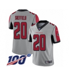 Youth Atlanta Falcons #20 Kendall Sheffield Limited Silver Inverted Legend 100th Season Football Jersey