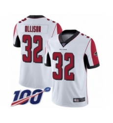 Men's Atlanta Falcons #32 Qadree Ollison White Vapor Untouchable Limited Player 100th Season Football Jersey