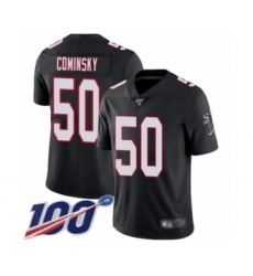 Men's Atlanta Falcons #50 John Cominsky Black Alternate Vapor Untouchable Limited Player 100th Season Football Jersey