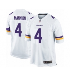 Men's Minnesota Vikings #4 Sean Mannion Game White Football Jersey