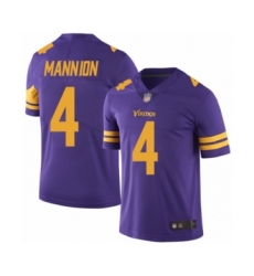 Men's Minnesota Vikings #4 Sean Mannion Limited Purple Rush Vapor Untouchable Football Jersey