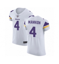 Men's Minnesota Vikings #4 Sean Mannion White Vapor Untouchable Elite Player Football Jersey