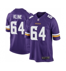 Men's Minnesota Vikings #64 Josh Kline Game Purple Team Color Football Jersey