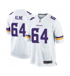 Men's Minnesota Vikings #64 Josh Kline Game White Football Jersey
