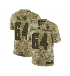Men's Minnesota Vikings #64 Josh Kline Limited Camo 2018 Salute to Service Football Jersey