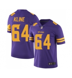 Men's Minnesota Vikings #64 Josh Kline Limited Purple Rush Vapor Untouchable Football Jersey