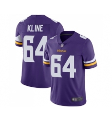 Men's Minnesota Vikings #64 Josh Kline Purple Team Color Vapor Untouchable Limited Player Football Jersey