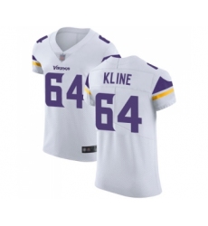 Men's Minnesota Vikings #64 Josh Kline White Vapor Untouchable Elite Player Football Jersey