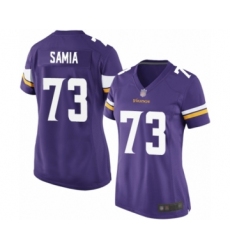 Women's Minnesota Vikings #73 Dru Samia Game Purple Team Color Football Jersey