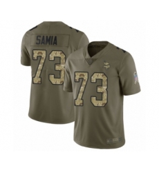 Youth Minnesota Vikings #73 Dru Samia Limited Olive Camo 2017 Salute to Service Football Jersey