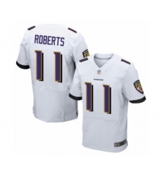Men's Baltimore Ravens #11 Seth Roberts Elite White Football Jersey