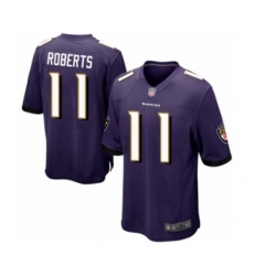 Men's Baltimore Ravens #11 Seth Roberts Game Purple Team Color Football Jersey