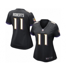 Women's Baltimore Ravens #11 Seth Roberts Game Black Alternate Football Jersey