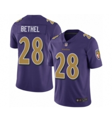 Youth Baltimore Ravens #28 Justin Bethel Limited Purple Rush Vapor Untouchable Football Jersey