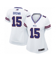 Women's Buffalo Bills #15 John Brown Game White Football Jersey
