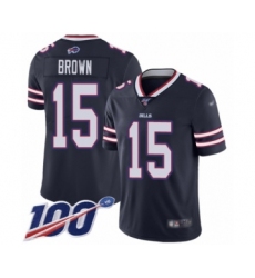 Youth Buffalo Bills #15 John Brown Limited Navy Blue Inverted Legend 100th Season Football Jersey