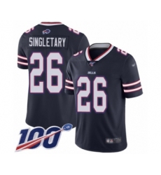 Men's Buffalo Bills #26 Devin Singletary White Vapor Untouchable Limited Player 100th Season Football Jersey