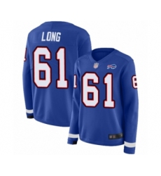 Women's Buffalo Bills #61 Spencer Long Limited Royal Blue Therma Long Sleeve Football Jersey