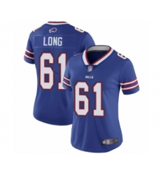 Women's Buffalo Bills #61 Spencer Long Royal Blue Team Color Vapor Untouchable Elite Player Football Jersey
