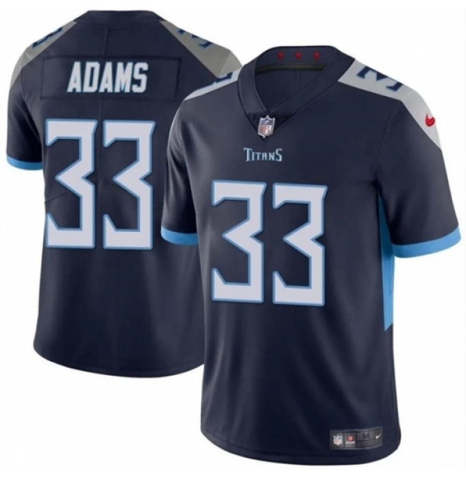 Youth Tennessee Titans #33 Jamel Adams Navy Vapor Limited Stitched Football Jersey