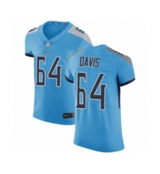 Men's Tennessee Titans #64 Nate Davis Light Blue Alternate Vapor Untouchable Elite Player Football Jersey
