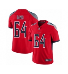 Men's Tennessee Titans #64 Nate Davis Limited Red Inverted Legend Football Jersey