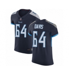 Men's Tennessee Titans #64 Nate Davis Navy Blue Team Color Vapor Untouchable Elite Player Football Jersey