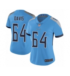 Women's Tennessee Titans #64 Nate Davis Light Blue Alternate Vapor Untouchable Limited Player Football Jersey