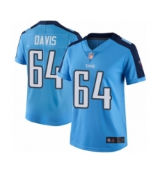 Women's Tennessee Titans #64 Nate Davis Limited Light Blue Rush Vapor Untouchable Football Jersey