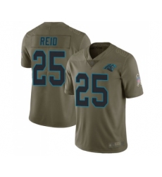 Men's Carolina Panthers #25 Eric Reid Limited Olive 2017 Salute to Service Football Jersey