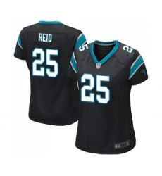 Women's Carolina Panthers #25 Eric Reid Game Black Team Color Football Jersey