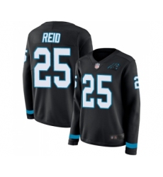 Women's Carolina Panthers #25 Eric Reid Limited Black Therma Long Sleeve Football Jersey
