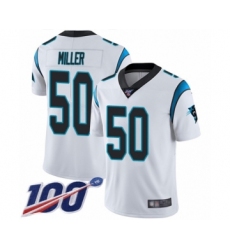 Men's Carolina Panthers #50 Christian Miller White Vapor Untouchable Limited Player 100th Season Football Jersey