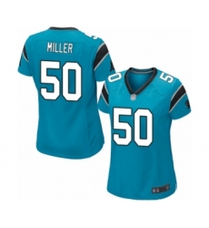Women's Carolina Panthers #50 Christian Miller Game Blue Alternate Football Jersey