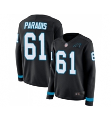 Women's Carolina Panthers #61 Matt Paradis Limited Black Therma Long Sleeve Football Jersey