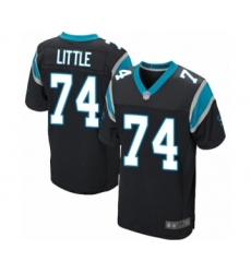 Men's Carolina Panthers #74 Greg Little Elite Black Team Color Football Jersey