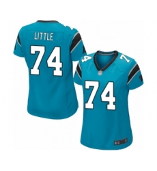 Women's Carolina Panthers #74 Greg Little Game Blue Alternate Football Jersey